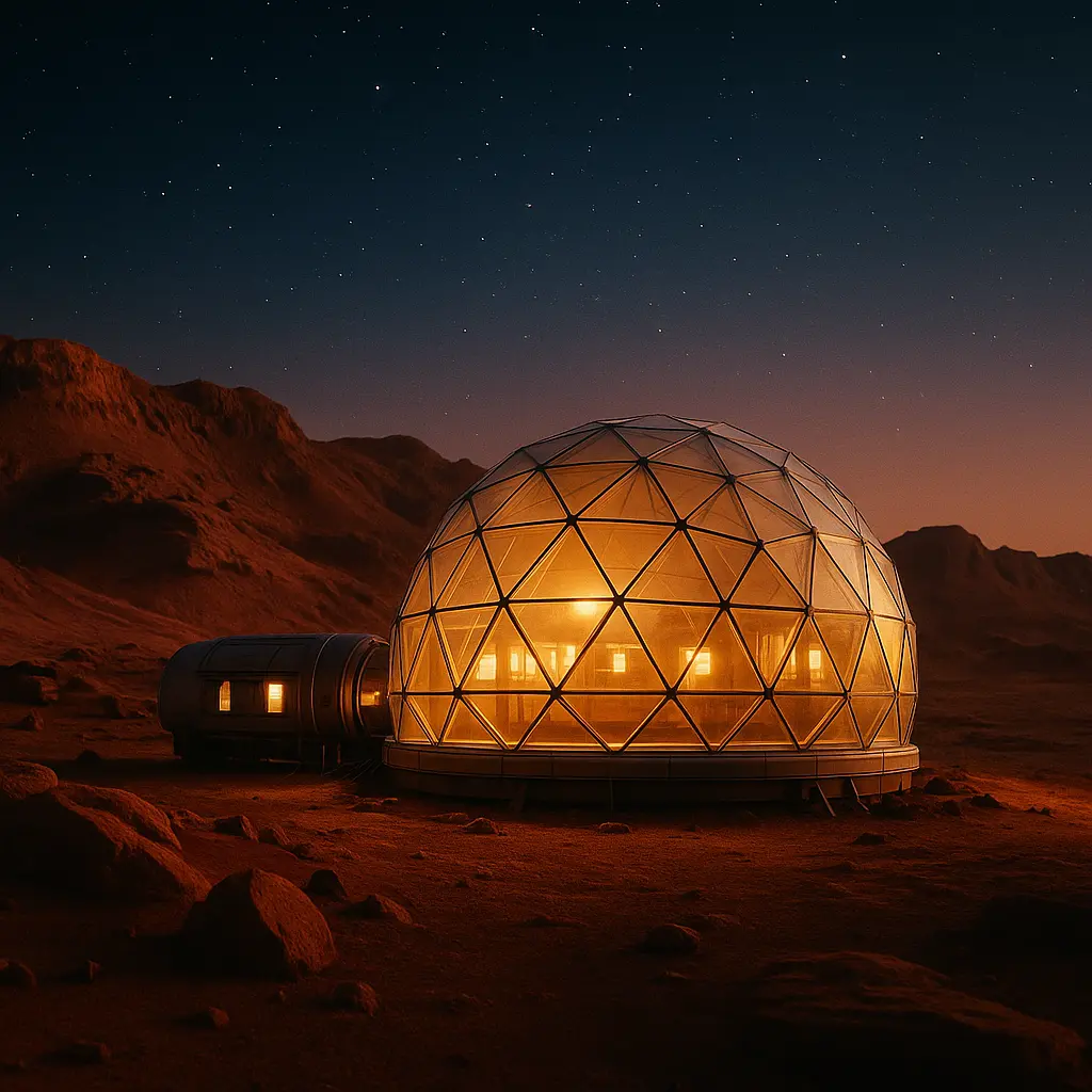 Futuristic habitat on Mars
